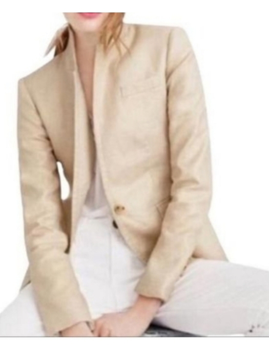J. Crew Jackets & Blazers - J.Crew Regent Metallic Gold Linen Blend Blazer Sport Coat Size 6